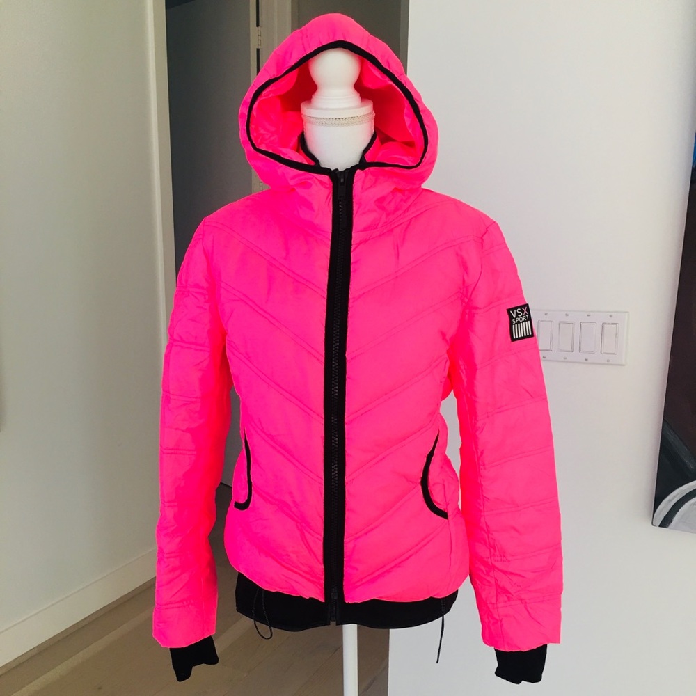 VSX Victoria Secret Sport Down jacket hooded Puffer Quilted + Vest 2 piece   S